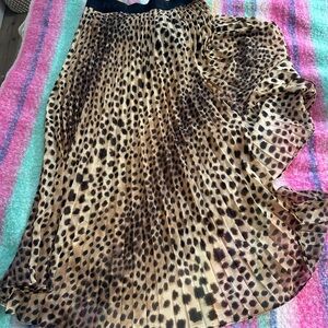 DKNY leopard print midi skirt